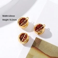 Pomegranate pendants with red zircons in 18K gold plating, size 8.8mm x 10.3mm - Style 12 Watermelon