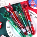 Christmas multi-color ballpoint pen with sequins and reindeer antler topper, set of 4 - Christmas Sequins 10-Color Ballpoint Pen (Random Style)