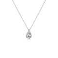 Élégant collier en argent sterling S925 avec pendentif en forme de poire et pierre claire - Argent 925 / Platine