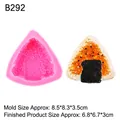 Molde de silicona rosa para bolas de arroz triangulares con textura de grano realista - B292 / Rosa