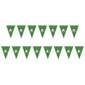 Green soccer field themed triangular bunting flags with football patterns for party decor - Soccer Banner / 1 Piece