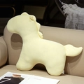 Weiches hellgelbes Dinosaurier Plüschkissen als Spielzeug für Sofa Deko und Komfort - 50*45cm / Gelbes Pony