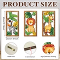 Three-piece wooden safari animal wall art set for nursery decor with lion and giraffe - Jungle Animal Triptych (Y26Y90101_Q)