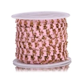 Pink enamel dog bone chain roll in stainless steel for DIY jewelry necklace making - 1m / Pink Butterfly