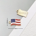 DIY American Flag oil drop alloy pendant with gold base and size measurements - 2813 USA Flag