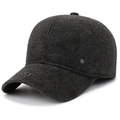 Dark grey winter baseball cap with ear protection and SJ metallic logo detail - SJ Logo Style / Black