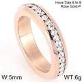 5mm rose gold plated stainless steel ring with full circle channel set cubic zirconia - US 7 / Rose Gold (KR44398-K)