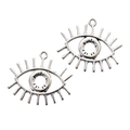 Pair of vintage silver alloy Eye of Horus charms for DIY necklace making projects - Eye Silhouette(A4-159)