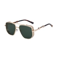 Vintage steampunk sunglasses with gold metal frame, green lenses and side shields - C4 Tortoise Gold Frame G15 Green Lens