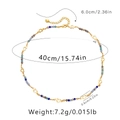 Bohemian beaded necklace with colorful gravel and gold heart spacers showing 40cm length - KN0306-1-Heart Beads Colorful