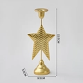 Matte gold minimalist star candle holder with wave texture and 22.5cm height - Star-Gold