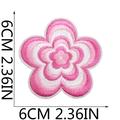 Detailed macro view of a 6cm pink gradient embroidered five-petal flower patch - Pink Gradient Petal Flower Style