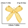 Golden 304 stainless steel bow pendant with dimensions 2.9cm x 2.6cm and weight 4.1g - 3D Striped Bow / Gold