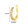 Επίχρυσο σκουλαρίκι ear cuff χωρίς τρύπα με μωβ ζιργκόν και ενδείξεις διαστάσεων - Χρυσό Μωβ