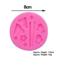 Moule en silicone rose 8cm avec gants bonnet et flocons pour décoration de Noël - Style 2 Rose Thème d'Hiver
