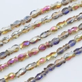 6x10mm fish shaped faceted crystal glass beads with AB rainbow coating for DIY jewelry - 6*10mm (approximately 50 Beads) / Purple Fuchsia