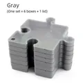 Set di 6 vassoi grigi impilabili per smistamento puzzle con coperchio contenitore - 691.2g (6 Scatole + 1 Coperchio) / Grigio