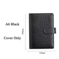 A6 black ostrich pattern faux leather notebook cover with buckle, 190mm x 132mm size - A6 Black (Cover Only)