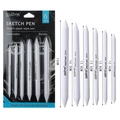 6-piece professional white paper blending stump set for sketching and drawing - 6pcs White Blending Stumps (Card Packed)