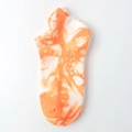 Tie-dye orange and white cotton low cut socks with comfortable ankle tab heel - One Size / Orange