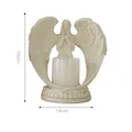 Beige small angel candle holder with LED candle ornament for home decor, 16cm height - Small (with LED Candle) / Beige