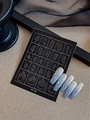Flame pattern nail stickers YT 19 with blue gradient ombre rhinestone press-on nails - Flame Style (YT19)