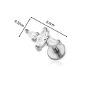 Silver F136 titanium labret stud with marquis cubic zirconia cluster measuring 0.32cm - 0194-2# Silver Three Marquise Cluster