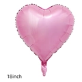 Single 18-inch pink heart-shaped foil balloon with metallic finish for party decor - Heart Pink