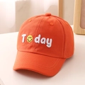 Orangefarbene Kinder-Baseballkappe mit Today-Stickerei und gelbem Smiley-Gesicht - Orange (Today)