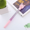 Pink creative quicksand pen with purple glitter and daisy deer horn decoration - Deer Antler Pink