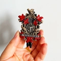 3D resin Black Forest cuckoo clock fridge magnet with golden bird and red autumn leaves - (23) Black Forest Cuckoo Clock Germany