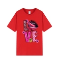 T-shirt classica in cotone rosso GILDAN con stampa artistica LOVE su sfondo neutro - Rosso