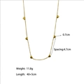 Detailed dimensions of the gold heart necklace including length and pendant size details - [XKN0024] Eight Hearts Necklace Gold