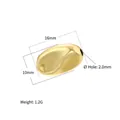 Detailed view of gold bean bead for jewelry making with 16mm x 10mm size and 2mm hole - VZ452 Gold