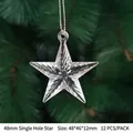 Clear 48mm acrylic star ornament for Christmas tree with faceted light-refracting surface - 48mm Single Hole Star