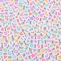 White round acrylic alphabet beads with colorful letters for DIY bracelet jewelry making - White & Colorful Letters