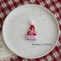 Miniature red Christmas hat with white snowflake and plush ball for DIY crafts - Santa Hat (1 Piece)
