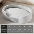 Panier ovale épais gris et blanc pour animaux avec guide des tailles détaillé - S (40*30cm) / Style de coussin bleu gris