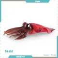 Realistic 46g reddish-brown squid model with gold spots and lifelike soft texture - Red Cuttlefish (T15681)
