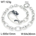 Punk style stainless steel wallet chain with dragon head clasp, 600x13mm, weight 123g - Vintage Large Dragon Head Style-60cm(KK119-Z)