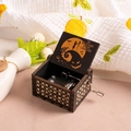 Hand-cranked wooden music box featuring The Nightmare Before Christmas laser engraving - Halloween A