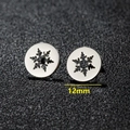 Boucles d'oreilles rondes en acier inoxydable flocon de neige avec design ajouré 12mm - 179 Flocon de Neige Creux / Couleur Acier