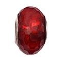 Single faceted red charm bead with silver core for DIY bracelet and necklace making - Faceted Style (11507)