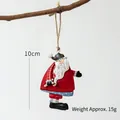 Addobbo Babbo Natale vintage in ferro rosso con finitura rustica e corda di iuta, alto 10cm - Babbo Natale in veste blu
