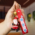 3D Weihnachtsmann Schlüsselanhänger mit rotem Happy Armband und goldenem Glöckchen - Weihnachtsmann C