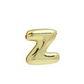 Polished 18k gold bubble letter Z pendant necklace with glossy metallic finish - Gold Letter Z (Pendant Only, Without Chain)