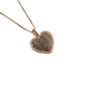Golden box chain necklace with a heart pendant featuring blue and white zircon stones - Deep Blue Heart
