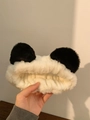 Cerchietto a panda in peluche con morbide orecchie bianche e nere per capelli - Fascia Orecchie di Panda