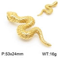 Colgante de serpiente dorada 3D estilo punk, 53x24mm con texturas de escamas reales - Color Dorado Sin Cadena (KP119983-KJX)