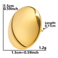 Detail showing 1.5cm golden oval stud earrings with measurement and weight specifications - Hemisphere Mirror-Gold